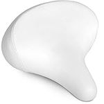 Bikeroo Cruiser Bike Seat - Extra Wide, Soft Padded, Comfortable Bicycle Saddle with Suspension for Men and Women - White
