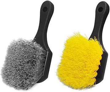 2 Set Wheel & Tire Brush Cleaner for Car, FineGood Wheel Brushes for Cleaning Wheels Auto Wheel Cleaning Brush Bristle Brush Cleaning Tools