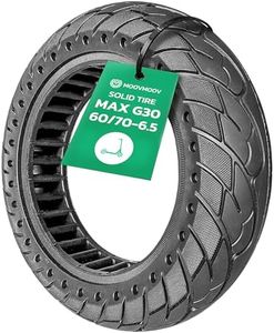 MOOVMOOV Solid Rubber Tyres E-Scooter Tyre 10 x 2.5 - Compatible with Electric Scooters Ninebot Max G30 - Replaces the Original Tubeless Tyre 60/70 6.5-10 Inch - Tubeless & Puncture Free