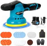 Cordless Car Polisher, Car Polishers and Buffers with 3 Pcs Battery, 12V Orbital Polisher 8 Gears of Speeds Adjustable, Polishing Machine for Car Care, Polishing, Waxing, Scratch Removal