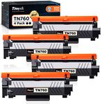 Timink TN760 4PK Replacement for Brother TN-760 TN730 High Yield Toner Cartridge, for MFC-2710DW HL-L2395DW DCP-L2550DW HL-L2370DW HL-L2690DW HL-L2390DW MFC-L2750DW (Black, 4 Pack)