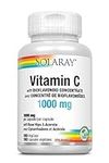 Solaray Vitamin C with Rose Hips, Acerola & Bioflavonoids | 1000mg | Supports Immune Function & Healthier Skin, Hair, Nails | Non-GMO | Vegan | 100 Ct (Pack of 1)