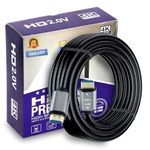 XIKKART High-Speed 3D 4K 15 Meter HDMI Cable HDMI 2.0 Supported | 4K 60Hz, HD Audio & Video 2160p, Compatible with Windows, Computer, Laptop, Apple Projector, Set-top Box, HD TV,Monitor,Xbox 360,PS5