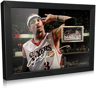 ORIMAMI Signed Basketball Player Allen Ezail Iverson Poster Framed Photo Gift 8x6 Inches with 1x35mm Film Mini Cell Display,Gifts for Allen Ezail Iverson Fans