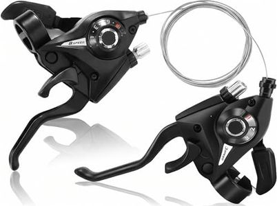 3x8 Speed Bike Shifter Brake Levers Combo, 24-Speed Integrated Bicycle Gear Shifter Set with Visual Gear Indicator & Stainless Steel Shift Cables, Replacement Parts for Mountain Bike, Road Bike, MTB