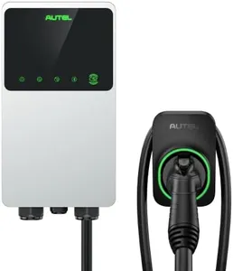 Autel MaxiCharger Home Electric Vehicle (EV) Charger, up to 50 Amp, 240V, Level 2 WiFi and Bluetooth Enabled EVSE, Hardwired, Indoor/Outdoor, 25-Foot Cable with Separate Holster, Silver