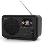 Ocean Digital WR-336M Wi-Fi Internet FM Radio, Bluetooth Speaker, 2.4” Color Display, USB Playback, Dual Alarm Clock, Sleep Timer, Dimmer, Black