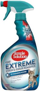 Simple Solution Cat Extreme Pet Stain and Odor Remover Spray - Enzymatic Cleaner with 3X Pro-Bacteria Cleaning Power, Cat-Formulated Strong Urine Pee Odor Destroyer - 32 Ounces