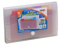 Expandable file folder with 6, A6 compartments rainbow - multicolour