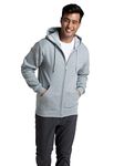 Fruit of the Loom Men's Eversoft Fleece Hoodies, Pullover & Full, Moisture Wicking & Breathable, Sizes S-4x, Full Zip-Grey Heather, X-Large