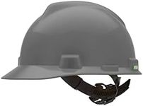 MSA 10057447 V-Gard Cap Style Safety Hard Hat with 1-Touch Suspension | Polyethylene Shell, Superior Impact Protection, Self Adjusting Crown Straps - Standard Size in Navy Gray