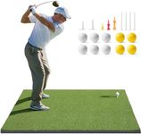 Golfguru Golf Mat, 5x4ft 36MM Golf Hitting Mat with 10 Golf Balls, 9 Golf Tees, Golf Training Mats Practice Outdoor Indoor Backyard Driving Chipping Training, Heavy Duty Artificial Turf Hitting Mat