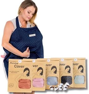 Bisoo Nursing Cover - Adjustable 100% Muslin for a Breathable Privacy While Breastfeeding Your Newborn - Bag Included (Navy Blue)