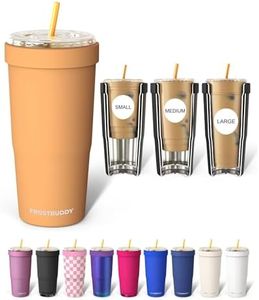 Frost Buddy Togo Buddy 30 oz Stainless Steel Vacuum Insulated Tumbler To Go Coffee Cup – Iced Coffee Cups, Iced Coffee Sleeve, Travel Mug, Thermal Cup for Hot & Cold Drinks, Dunkin Cup (Peachy Palm)