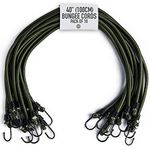 Pluvios - 40" (100CM) Heavy Duty Bungee Cords with Hooks - 10 Pack – Choice of Sizes - Multi-Purpose Elastic Bungee Straps for Luggage Straps, Camping - Weatherproof & UV Resistant