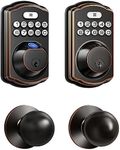 Veise KS01C and KS02C Keyless Door Lock with Door Knobs Oil-Rubbed Bronze