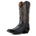 ARIAT Women's Round Up Square Toe Western Boot, Limousine Black, 8.5