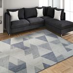 JV Home Area Rug Arrow Grey 5'3"x7'3" Area Rugs 5x7 Washable Carpet Anti Slip | Thin |Soft Indoor Geometric Accent Decor Tapis Salon Rugs for Living Room, Bedroom, Entrance, Office, Dining Room