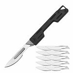 Utility Blade - Heavy Duty Black Corrosion-Resistant Stainless Steel Folding and unboxing Blade x10 Pieces 24# Replacement Blade for Professional Wallpaper Cutting, DIY, Camping and Hiking