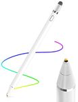 AICase 2-in-1 Capacitive Stylus Stylus Touch Screen Stylus Pen 1.45 mm High Precision Universal Capacitive Stylus Compatible with Smartphones, Tablets, Apple iPhone/iPad, White