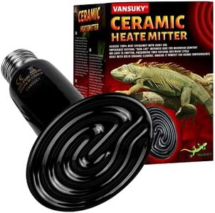 VANSUKY Lampada Riscaldante in Ceramica da 100W per Rettili - Riscaldatore per Terrario per Lucertole, Dragoni Barbuti, Serpenti e Altri Rettili - Nessuna Emissione di Luce - Attacco E27-220V