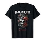 Skull in Top Hat with Roses by Haunted Scarewear T-Shirt