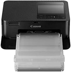 Canon SELPHY CP1500 Mini Photo Printer Mobile Portable on The Go (up to Postcard Size 10 x 15 cm, WLAN, Wireless, Thermosublimation, App, Colour Stable 100 Years) Black [Without Ribbon/Paper Without