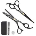 Hairdressing Scissors 6.7inch KYG Professional Hair Scissors 2 Extra Sharp Hair Cutting Scissors & Thinning Scissors Precise Haircuts Stainless Steel with 1 Comb for All Ages…