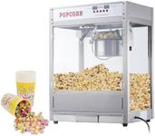 8OZ Popcorn Machine for Movie Night, Popcorn Popper Machine with 10 PACK Popcorn Buckets, Temperature Control with Digital Display,Old Fashion Popcorn Machine Movie Theater Style