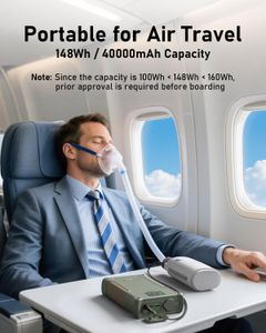 EASYLONGER ES400 AIR CPAP Battery Pack 40000mAh – Portable 12V/24V Power for Camping, Compatible with ResMed AirMini/AirSense, Philips DreamStation
