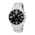 Torgoen Swiss Men's T16201 Aviation Chronograph Black Dial Stainless Steel Watch