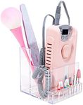 LXIANGN Nail Drill Machine & Bits Holder Storage Case,Transparent 10 Holes Nail Drill Grinding Bit Organizer Nails Manicure Tools Display Box for Nail Salon (Clear)