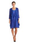 R&M Richards Women's Short Lace Mother of The Bride Dress with Jacket, Royal, 16