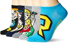 Archie Comics mens Archie Comics 5 Pack No Show Casual Sock, Assorted Multi, 10-13 US