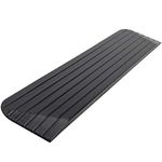 ScinoTec 1" High Solid Rubber Threshold Ramp for Doorways Power Wheelchair Scooter 1 Pack 43.3" x 8" x 1"(H) (1" Rise, 1 Pack-Black)