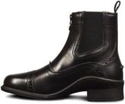 Ovation Women's Comfortable Durable Warm Water-Resistant Leather Equestrian Horse Riding Tuscany Zip Paddock Boot, Black, 7.5