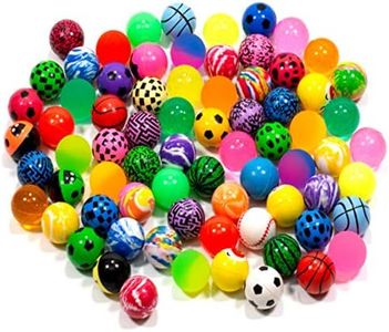 KISEER 50 Pieces Assorted Colorful Bouncy Balls Bulk Mixed Pattern High Bouncing Balls for Kids Party Favors, Prizes, Birthdays Gift (28 mm)