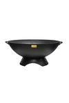 Ivyline Round Artisan Firebowl in Black Iron - UV Stable, Frost Resistant & Durable - Versatile Contemporary Outdoor Cooking Firepit - H31cm x W71cm