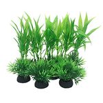 Aquarium Plants Fish Tank Decorations Small Size/10pcs Set Plastic Artificial Plant Goldfish Waterscape Fish Hides for Small Fish Tank/Bowl (10pcs-B-Set)