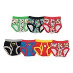 DC Comics Boys' 100% Cotton Briefs with Prints Including Superman, Batman, The Flash, Sizes 2/3t, 4t, 4, 6, 8 Underwear, Jl Logo 7pk, 2-3 Years (Pack of 7)