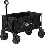 PORTAL Beach Trolley Cart for Sand All Terrain Big Wheels Festival Camping Trolley Folding Beach Wagon Foldable Garden Trolley on Wheels Supports 102kg Heavy Duty Collapsible