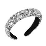 WLLHYF Headband Hairband Black Fashion Sparkling Bling Head Wrap 90s Disco Hair Accessory Crystal Diamond Rhinestone Headwear Valentines Day Easter Birthday Party Gift Women Bridal (Thick Style)