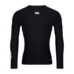 Canterbury Men's Thermoreg Long Sleeve Top | Compression Shirt | Base Layer Top With Heat Retention & Thermal Regulation, Black, XS