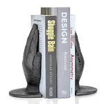 Ambipolar Hands Style Decorative Bookends - Antique Black Cast Iron Decorative Accent for Home Decor, Bookshelf, Living Room Decor, Decorative Bookends for Heavy Books