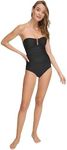 DKNY Women's Strapless Bandeau One Piece Swimsuit, Black, X-Large