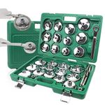 31 PCS Auto Oil Filter Socket Set, Cup Type 1/2 inch Drive Heavy Duty Oil Filter Wrench Set, Cap Removal Tool Set Garage Tools Fit for BMW, Volvo, Honda, Audi, Ford, Toyota, Nissan etc