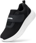 FitVille Women's Wide Trainers Lightweight Diabetic Shoes Adjustable Strap Comfortable Walking Sneakers for Swollen Feet Black