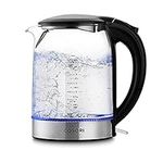 COSORI Speed-Boil Electric Tea Kettle, 1.7L Hot Water Kettle (BPA Free) 1500W Auto Shut-Off & Boil-Dry Protection, LED Indicator Inner Lid & Bottom, Transparent