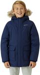 Eddie Bauer Boys' Winter Coat – Waterproof Heavyweight Down Parka Jacket with Faux Fur Hood (3-20), Size 14-16, Navy Blue