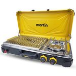 Martin MCS500 Camp Stove & Grill Combo - 33,000 BTU Portable Camping Stove, Propane Gas Burner and BBQ for Outdoor Cooking, Camp Kitchen, Cottage and Cabin, Hunting, Tailgating